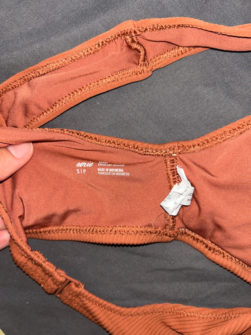 aerie Rust Ribbed Bralette - Picture 2 of 2